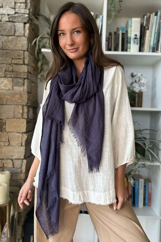 Classic Portobello Scarf Aubergine 